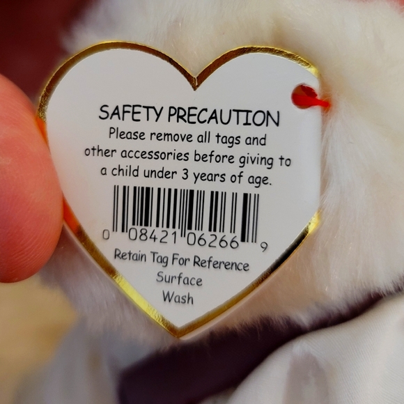 Ty Attic Treasures Suki Teddy Bear Plush Color White Size 9" NWT - Picture 6 of 9